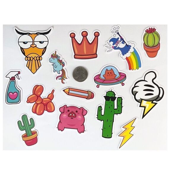 Random Fun Vinyl Stickers, set of 28 - Picture 1 of 2